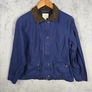 St John’s Bay Women’s Medium Chore Coat Barn Jacket Blue Lightweight